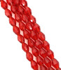 Strand of faceted rice glass beads - approx 6x4mm, Dark Red, approx 72 beads