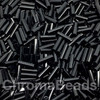 50g glass bugle beads - Black Opaque - approx 6mm tubes, jewellery making