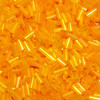 50g glass bugle beads - Light Orange Rainbow - approx 6mm