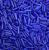 50g glass bugle beads - Deep Blue Opaque - approx 6mm tubes, jewellery making