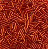 50g glass bugle beads - Red Silver-Lined - approx 6mm