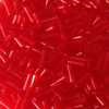 50g glass bugle beads - Red Transparent - approx 6mm tubes