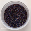 50g glass HEX seed beads - Purple and Multicolour Iris - size 11/0 (approx 2mm)