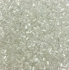 50g glass HEX seed beads - Clear Transparent Lustred - size 11/0 (approx 2mm)
