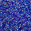 50g glass HEX seed beads - Deep Blue Rainbow, size 11/0 (approx 2mm)