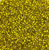 50g glass HEX seed beads - Yellow Silver-Lined, size 11/0 (approx 2mm)