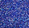 50g glass HEX seed beads - Deep Blue Opaque Rainbow - size 11/0 (approx 2mm)