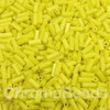 50g glass bugle beads - Yellow Opaque - approx 4mm tubes