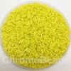 50g glass bugle beads - Yellow Opaque - approx 4mm tubes