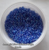 50g glass bugle beads - Mid Blue Rainbow - approx 4mm