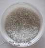 50g glass bugle beads - Clear Rainbow - approx 4mm