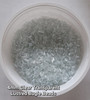 50g glass bugle beads - Clear Transparent Lustred - approx 4mm