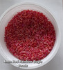 50g glass bugle beads - Red Rainbow - approx 4mm