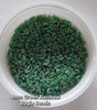 50g glass bugle beads - Green Rainbow - approx 4mm