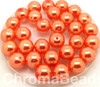 Coral 12mm Glass Pearls