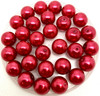 Ruby Red 12mm Glass Pearls