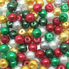 Xmas Mix 6mm Glass Pearls