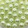 Pale Apple Green 6mm Glass Pearls