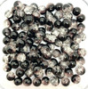 4mm Crackle Glass Beads - Black & Clear, 200 beads