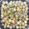 4mm Crackle Glass Beads - Copper & Light Green, 200 beads