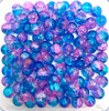 4mm Crackle Glass Beads - Pink & Blue, 200 beads