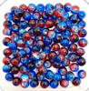 4mm Crackle Glass Beads - Red & Blue, 200 beads