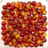 6mm Crackle Glass Beads - Red & Yellow, 100 beads