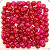 6mm Crackle Glass Beads - Red & Hot Pink, 100 beads