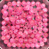 10mm Crackle Glass Beads - Candy Pink, 40 beads