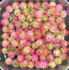 10mm Crackle Glass Beads - Pink & Yellow, 40 beads