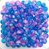 10mm Crackle Glass Beads - Pink & Blue, 40 beads