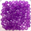 4mm Frosted Glass Beads - Mauve, approx 200 beads