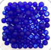 10mm Frosted Glass Beads - Deep Blue, approx 40 beads