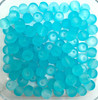 6mm Frosted Glass Beads - Turquoise, approx 100 beads