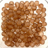 10mm Frosted Glass Beads - Light Brown, approx 40 beads