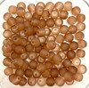 4mm Frosted Glass Beads - Light Brown, approx 200 beads
