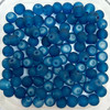 4mm Frosted Glass Beads - Ocean Blue, approx 200 beads