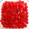 8mm Frosted Glass Beads - Red, approx 50 beads