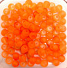 4mm Frosted Glass Beads - Orange-Red, approx 200 beads