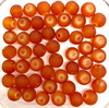 10mm Frosted Glass Beads - Dark Orange, approx 40 beads