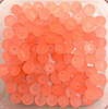 10mm Frosted Glass Beads - Salmon, approx 40 beads