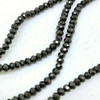 3.5x2.5mm Faceted Glass Rondelles - GUN METAL - approx 15" strand (approx 150 beads)