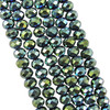 Green Metallic 4x3mm Faceted Glass Rondelles