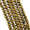 Gold Metallic 6x4mm Faceted Glass Rondelles