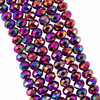 Purple Metallic 6x4mm Faceted Glass Rondelles