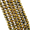 8x6mm Faceted Glass Rondelles - GOLD METALLIC - approx 17" strand (approx 72 beads)