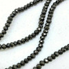 8x6mm Faceted Glass Rondelles - GUN METAL - approx 72 beads / 17 inch strand