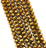 Bronze Metallic 10x8mm Faceted Glass Rondelles