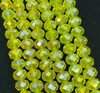 3x2mm Glass Rondelle beads - YELLOW AB - approx 15" strand (approx 200 beads)