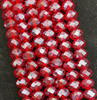 Dark Red AB 3x2mm Faceted Glass Rondelles